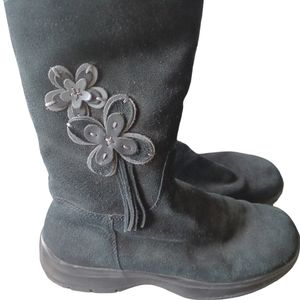 Wanderlust‎ suede boots w. Floral design